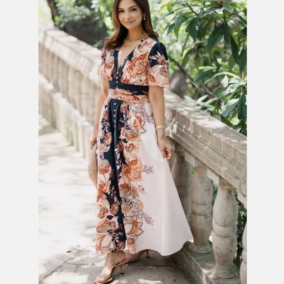 Anthropologie The heynasreen Katerina Button-Front Dress Floral Size M NWT - Picture 3 of 9